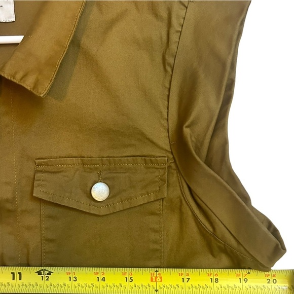 Hayden Women’s Olive Green Utility Jumpsuit Pockets Cotton Sleeveless Size Large - Picture 13 of 15